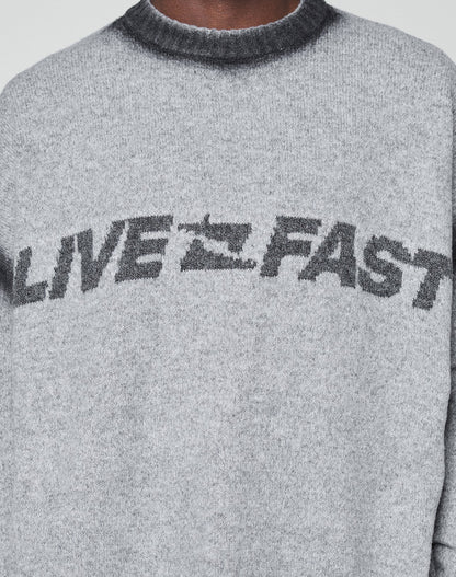 Live Fast Boucle Sweater (Free Sweats)