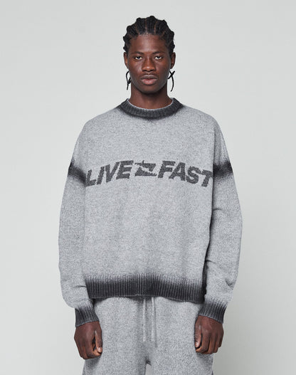 Live Fast Boucle Sweater (Free Sweats)