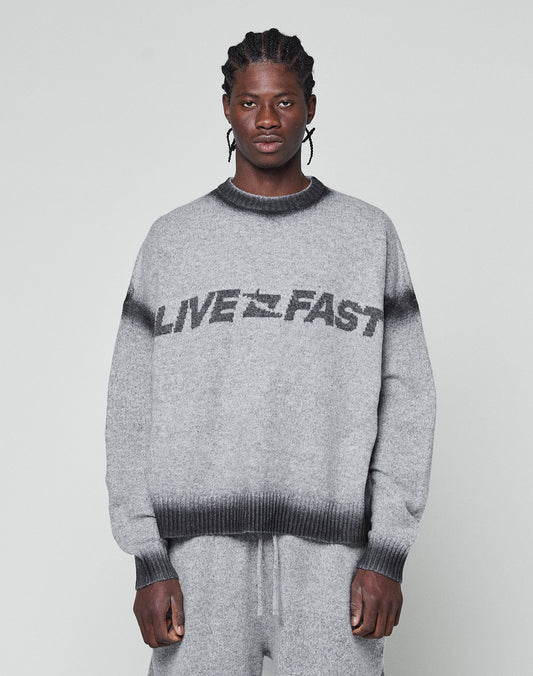 Live Fast Boucle Sweater (Free Sweats)