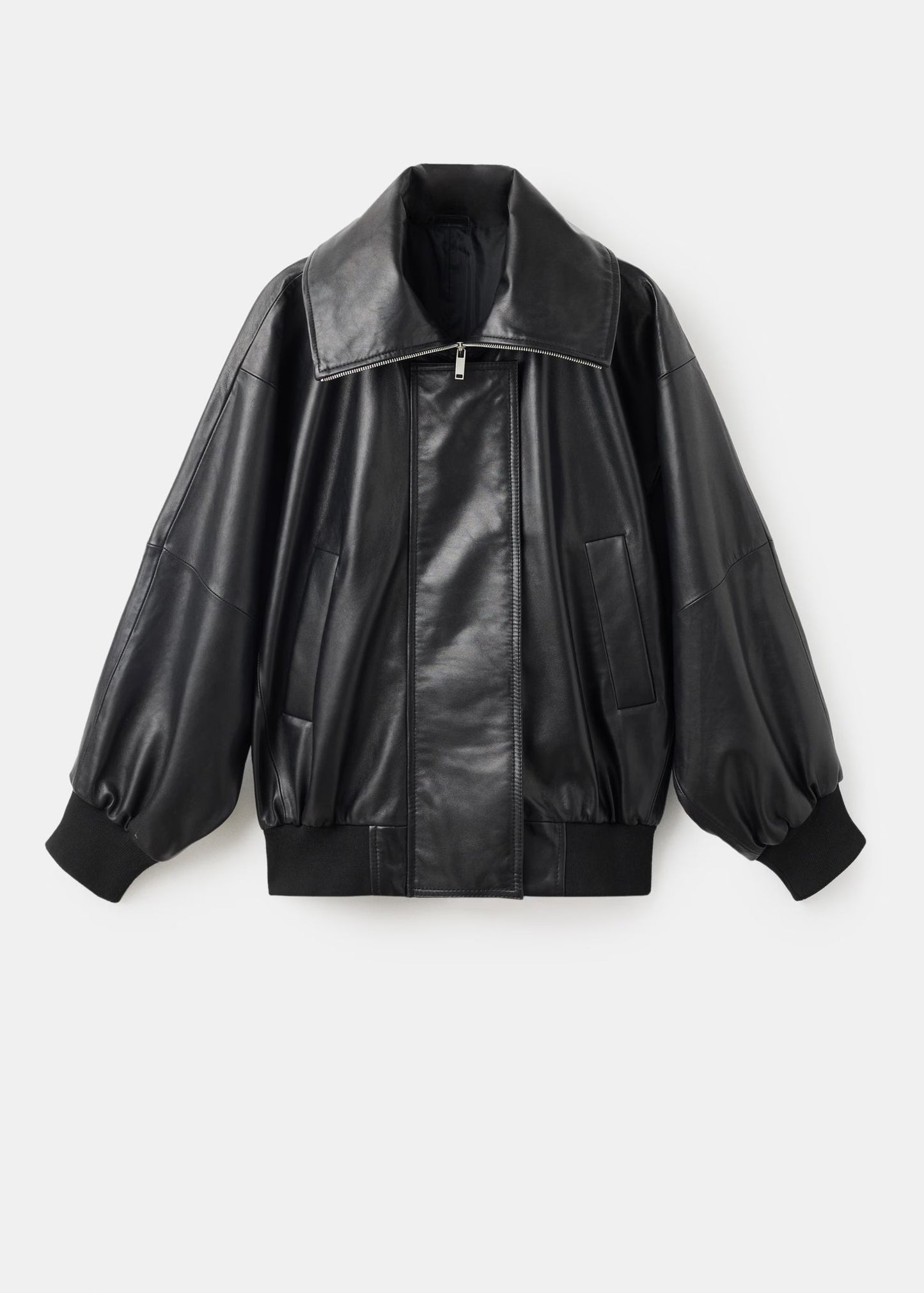 High Collar Leather Jacket