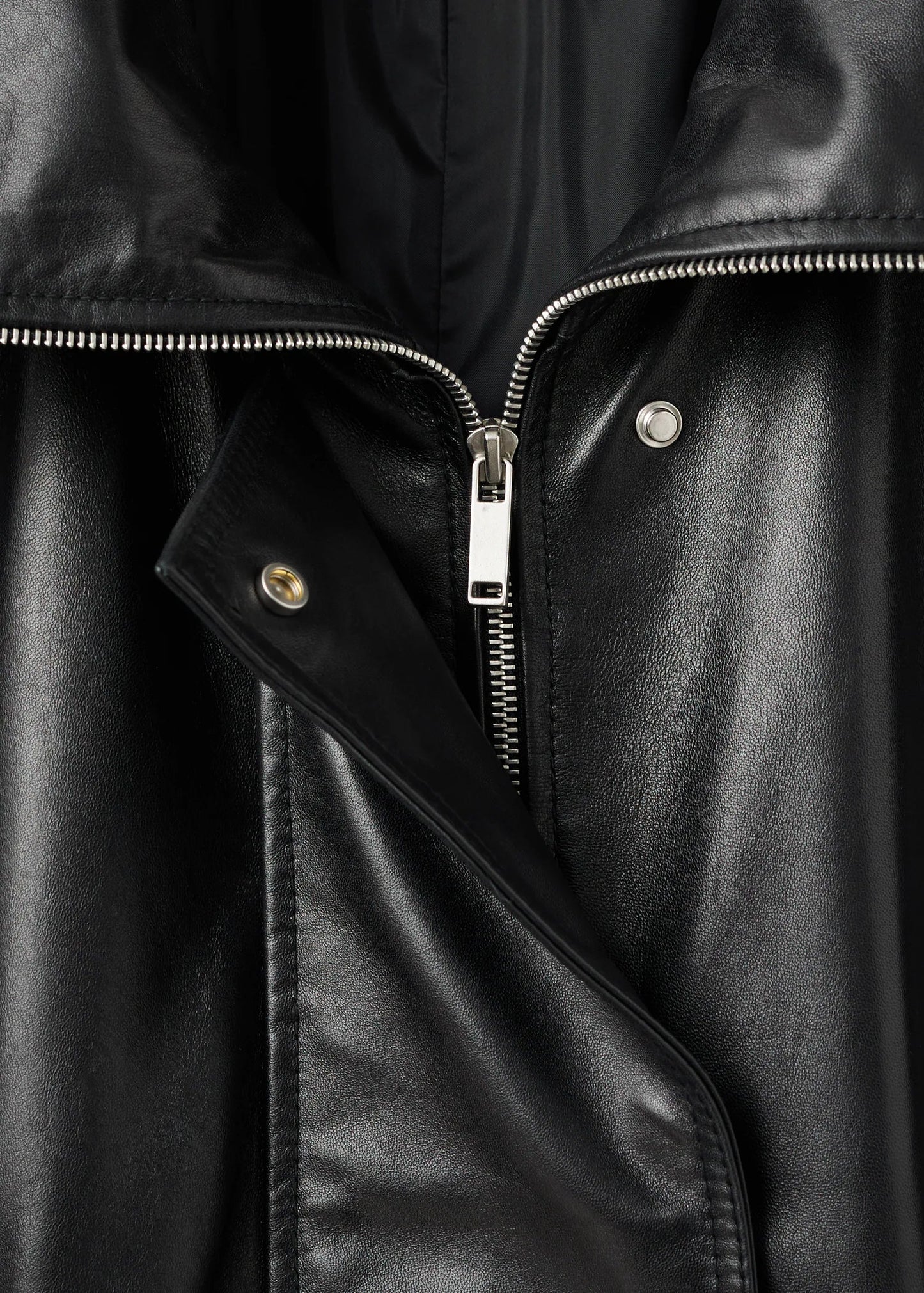 High Collar Leather Jacket