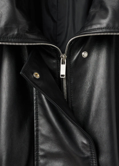High Collar Leather Jacket
