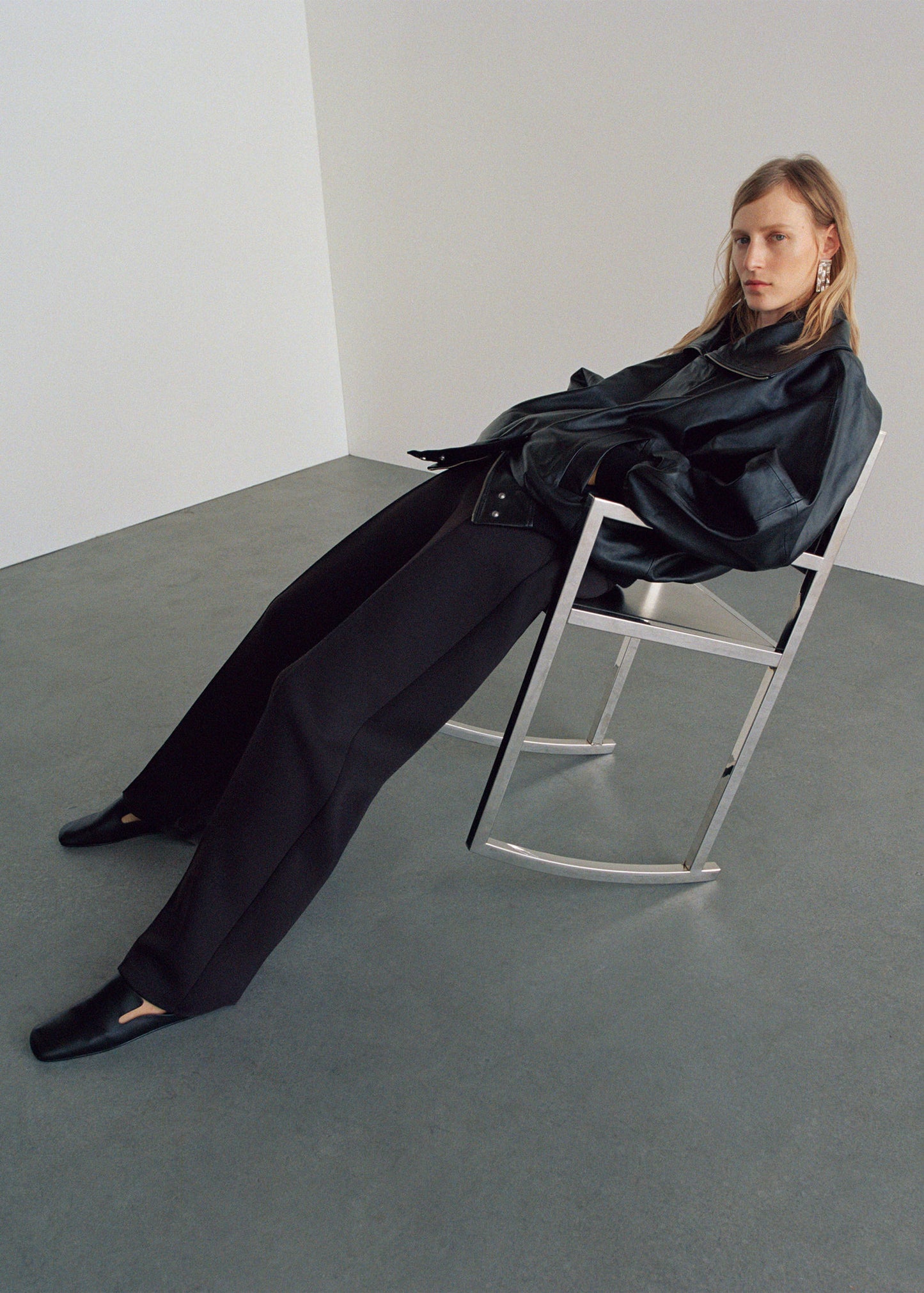 High Collar Leather Jacket