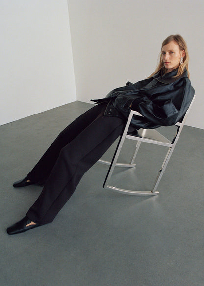 High Collar Leather Jacket