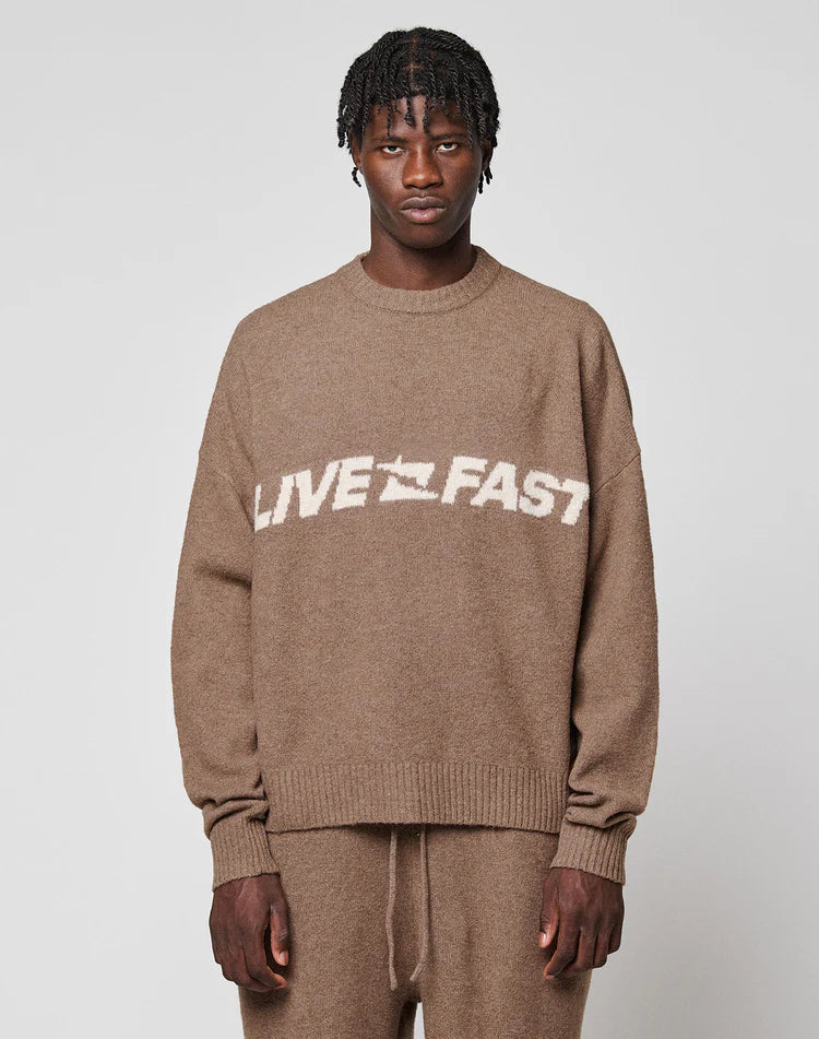 Live Fast Boucle Sweater (Free Sweats)