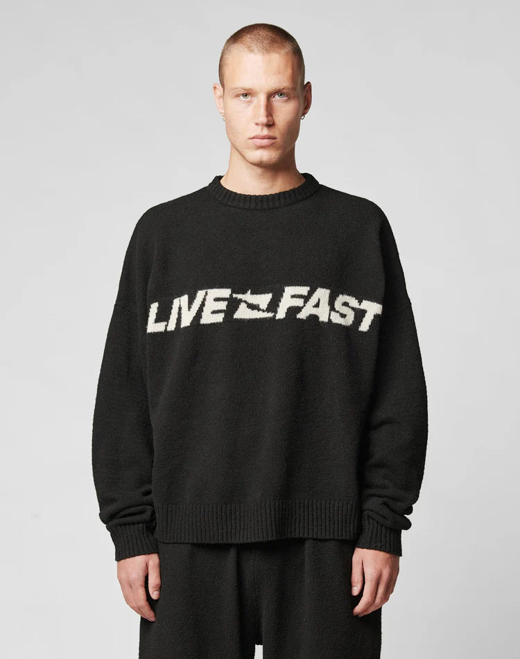 Live Fast Boucle Sweater (Free Sweats)