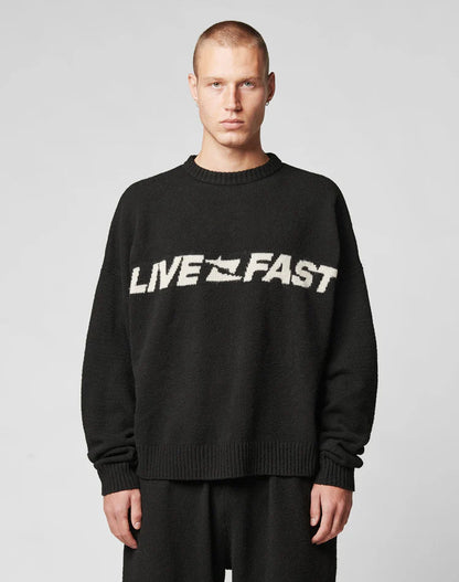 Live Fast Boucle Sweater (Free Sweats)