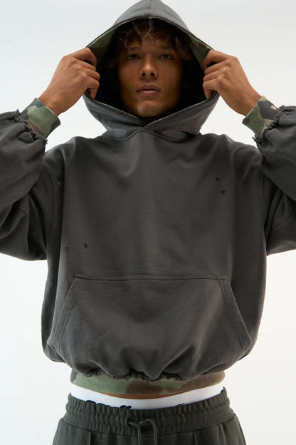 Distressed Camo Hoodie